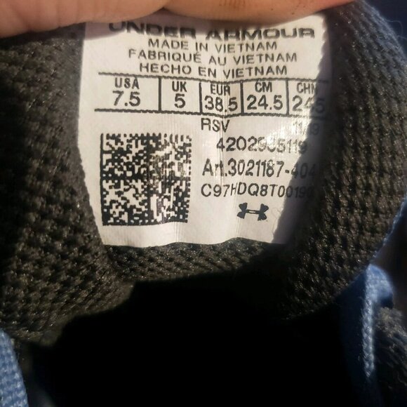 Under Armour Womens Ripple 3021187-404 Gray Blue Running Shoes Sneakers Size 7.5 - Picture 7 of 7